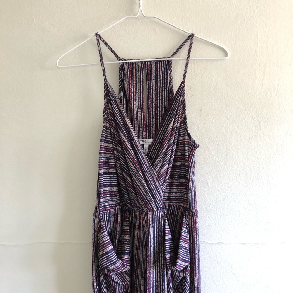 Stripey Parachute pocket Jumpsuit
